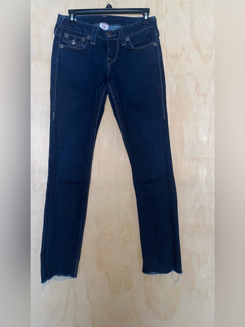 True Religion Dark Blue Skinny Jeans midi rase size 27
